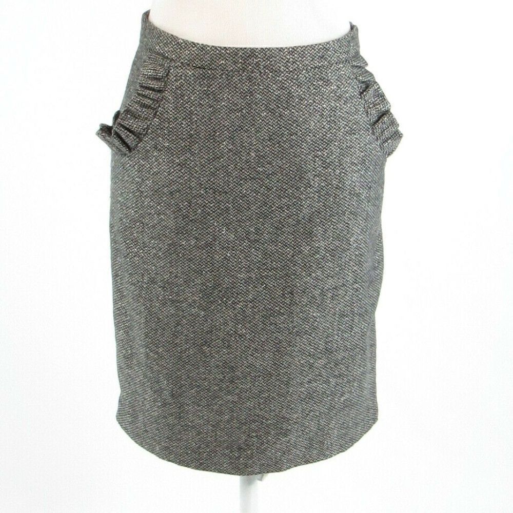 Black ivory BLUE ROBIN pencil skirt 12
